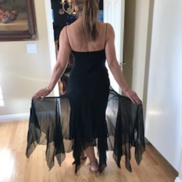 Dina Bar - El Silk Spaghetti Straps Cocktail Dress - Picture 1 of 6